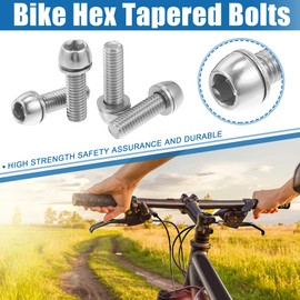 X AUTOHAUX 6 Pcs Bicycle Stem Screws for MTB Bike Bicycle Stem Durable M6x20mm Socket Head Cap Bolts Screws Nuts Steel Silver Tone