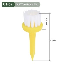 YOKIVE 6 Pcs Golf Tees Brush Type, Low Resistance Plastic Golfing Tees | Golf Accessories, Great for Golf Driver Training (Yellow, 2-Inch)