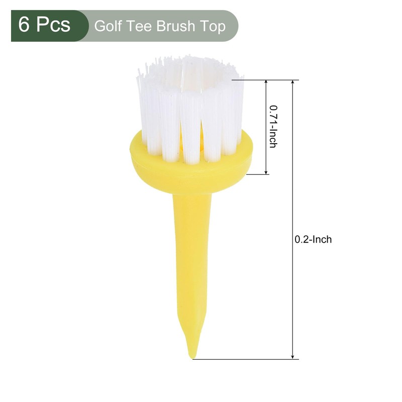 YOKIVE 6 Pcs Golf Tees Brush Type, Low Resistance Plastic