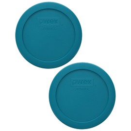 Pyrex 7200-PC 2-Cup Adriatic Blue Food Storage Replacement Lid (2-Pack) - Made in USA