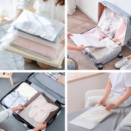 Pack of 30 Large Zip Bags, 40 x 30 cm, 45 x 30 cm, Travel Bags Set, Plastic Bag with Zip, Suitcase Organiser Bag, Reusable Transparent Travel Bag of Clothes Shoes