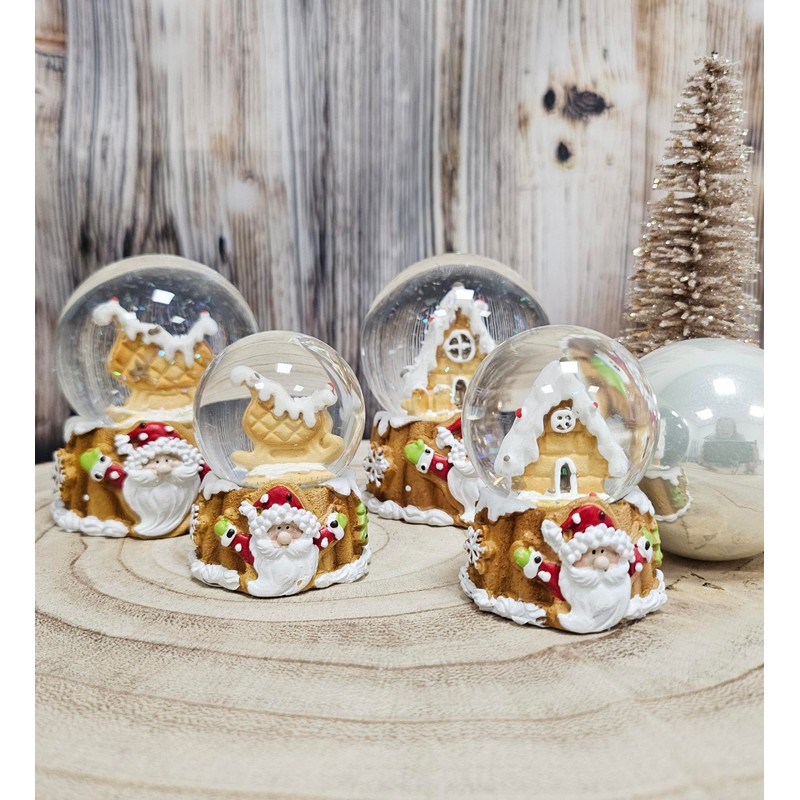 230-10039827ab Nostalgic Mini Snow Globes with Christmas Bakery Gingerbread Christmas