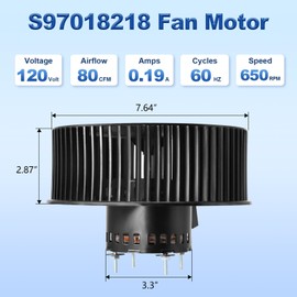 S97018218 Fan Motor for Broan NuTone QTR110, QTRN110L, QTRN110, QTN110E, QTN110LE, QT110LE, QTR110L, QTR100L, QT110E, QT90L Bathroom Exhaust Fan Motor Replacement, 80CFM, 650 RPM