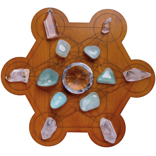 Curawood Crystal Grid Board Metatron's Cube Sacred Geometry Amplify the