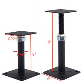 YMSZGBZG 4 Pack Adjustable Floor Jack Post 6"-9" Range of Adjustment, Mini Screw Jack, Telescoping Jack for Temporary Support, House Jack for Leveling.