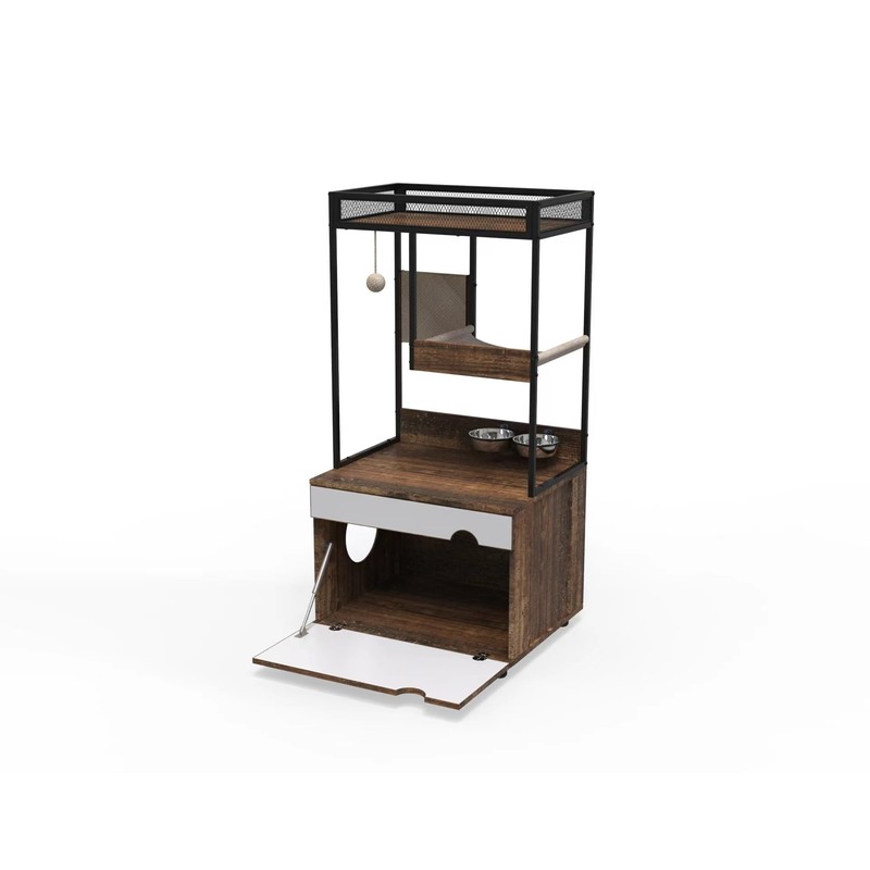 espidoo Multi-Functional Cat Furniture: Modern Minimalist 3-in-1 Enclosure with Storage