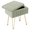 Wimarsbon Faux Mink Fur Storage Ottoman, Modern Soft Footstool, Storage