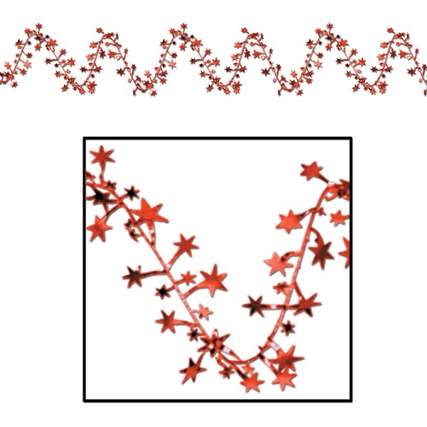 Beistle - 50651-R - Gleam N Flex Star Garland- Pack