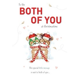 Piccadilly Greetings Character Christmas Card, Couple To Both Of You, Bear couple - 8 x 6 inches
