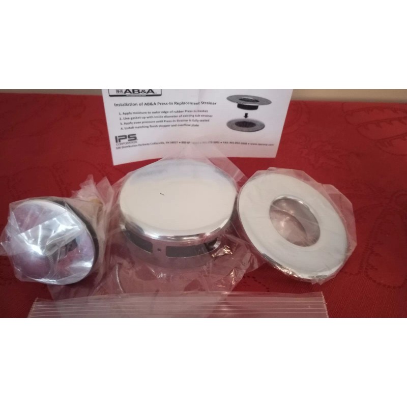AB&A 60170 Press in Strainer Kit Overflow & Push N