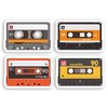 4 x 5cm Retro Cassette Tape Vinyl Stickers - Vintage