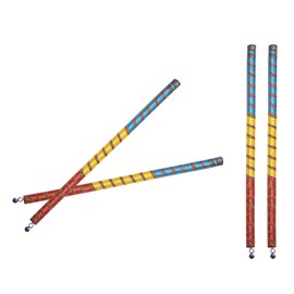 Multicolor Dandiya Small Traditional Navratri Garba Indian Gujarati Celebration Dance Decorative Kollatam Sticks set of 4 Sticks Assorted Colors (Size-9")