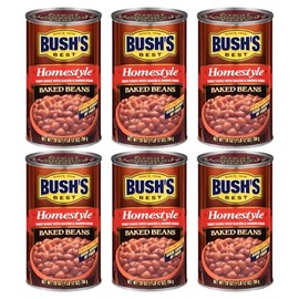 Bush's Best Baked Beans, Canned Homestyle Baked Beans, 28 Ounce (Pack of 6)