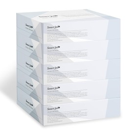 Iris Plaza Box Tissues, 300 Sheets (150 Pairs) x 5 Pack, Smart Ale Tissues, Compact Size, Non-Fluorescent Dyes, 100% Pulp
