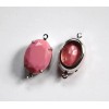 Yummy Treasures Vintage Opaque Pink Faceted Stone in 2 Loop