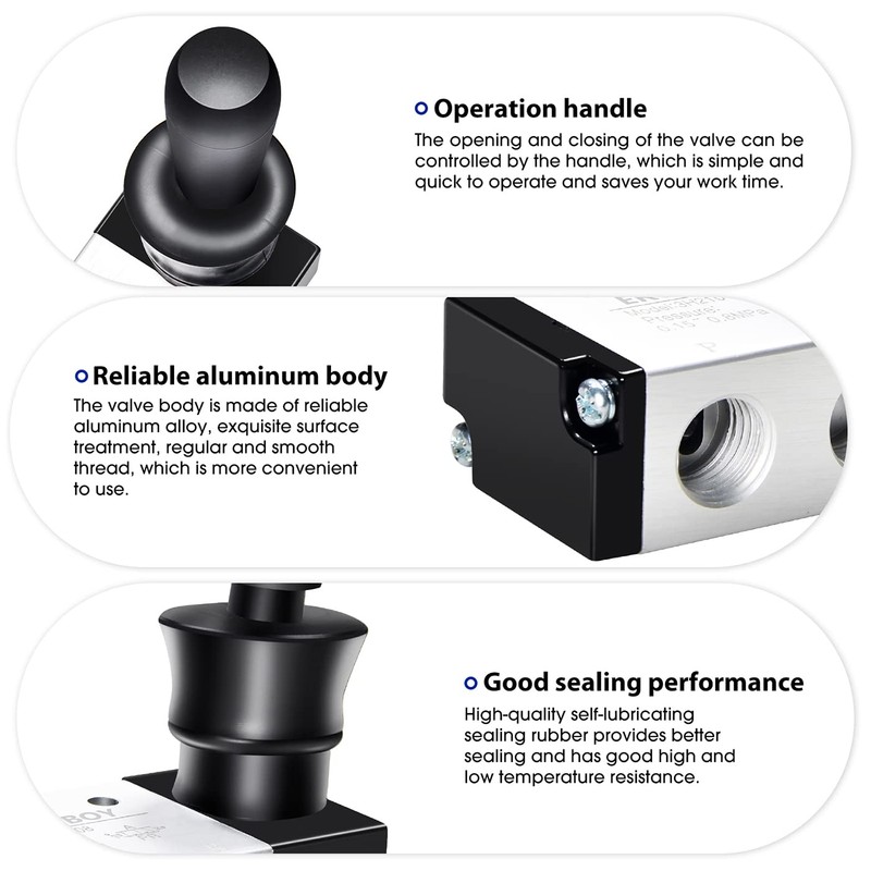 ERGAOBOY 1/4 Inch BSP 5-Way Pneumatic Solenoid Valve with 2