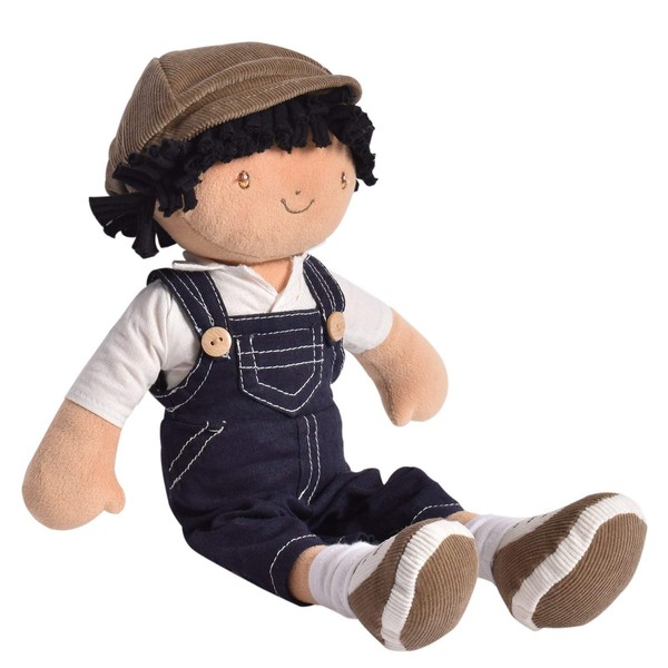 Tikiri Toys Joe Fabric Baby Doll, Boy Baby Doll in Dungaree and Cap, Ages 6 Months & Up