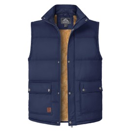 MAGCOMSEN Men's Outerwear Vests Casual Outdoor Warm Fleece Vests Puffer Vests Sleeveless Coats Puffer Coats Hunting Vest