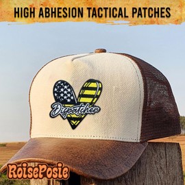 Roiseposie Dispatcher Heart Patch, Flag Vintage 3 Inches Iron On/Sew On Embroidered Applique Fabric Health Medical Nurse Patches for Clothes Backpacks Hat Jeans, Paramedic Patches for Girl Boy Adult