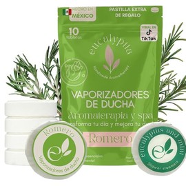 Vaporizadores Relajantes para la Ducha Aroma Romero | Paquete de 10 Tabletas de Aromaterapia Hechas a Mano con Aceites Esenciales Naturales | Relajaci