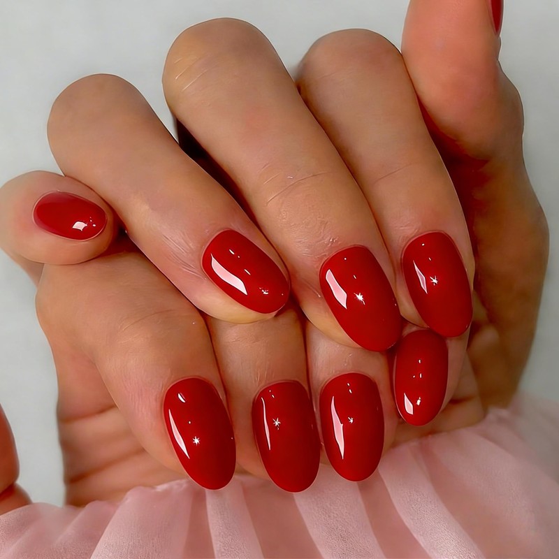 SXVME Uñas postizas cortas de gel suave, 32 piezas, 16