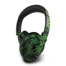 MightySkins Carbon Fiber Skin Compatible with Bose QuietComfort 45 Headphones - Weed | Protective, Durable Textured Carbon Fiber Finish | Easy to Apply, Remove, and Change Styles | Made in The USA