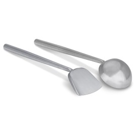 Craft Wok s/s Ladle and Spatula (Turner) Stainless Set with Stainless Handles for Asian Chinese Woks Traditional / 732W326