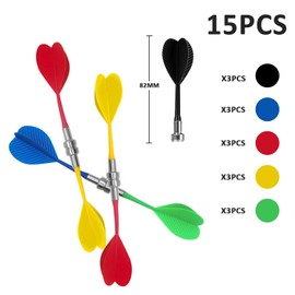 ZWZNBL 15pcs Magnetic Darts Safety Replacement Darts Indoor Game Target Accessories 5 Color Mix（Green Red Yellow Blue Black）