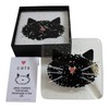 JULES Pair of Handcrafted Glass Coasters Featuring A Black Cat