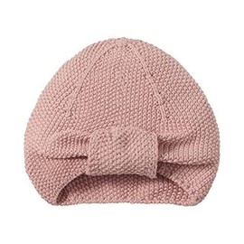 Nordic Coast® Baby Turban Knitted - Baby Hat Dusky Pink - 100% Oeko Tex Cotton - 0-3 Months - Knitted Hat Headwear Girls