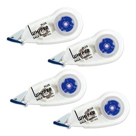 Plus WH-1805-4 WH-1805-4 51-836 Correction Tape, Whiter, 0.2 inch (5 mm), Value Item, Pack of 4, Blue