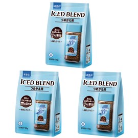 Nescafe Ice Blend, 1.8 oz (50 g) x 3 Bags, 75 Cups, Refill, Black, Regular Solution Coffee