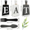 JIVIMOCO Cutting Board Eat Sign Set Hanging Art Kitchen Eat