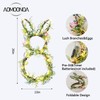 AOMOONOA Easter Bunny Spring Wreath for Front Door, Lighted Easter