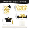 16 Pcs Graduation Decorations Class of 2025, Black & Gold