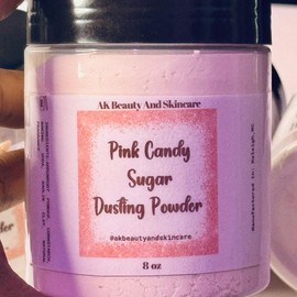 Pink Candy Sugar Dusting Powder Body Powder All Natural with Kaolin Clay, Deodorizer - Size: 8 oz, Option 2: No Cornstarch