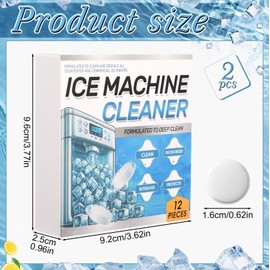 Swiffen 2 Pack 24 Pcs Ice Machine Cleaner Tablets Descaler, Clean Tablets for Ice Makers, Nickel Safe Scale Remover for Countertop, Deep Cleaning, Remove Odor