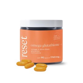 RESET WELLNESS | OMEGA GLUTATHIONE + Omega 3 (EPA+ DHA), Glutatión y Curcumina 90 cápsulas de 1,760 mg