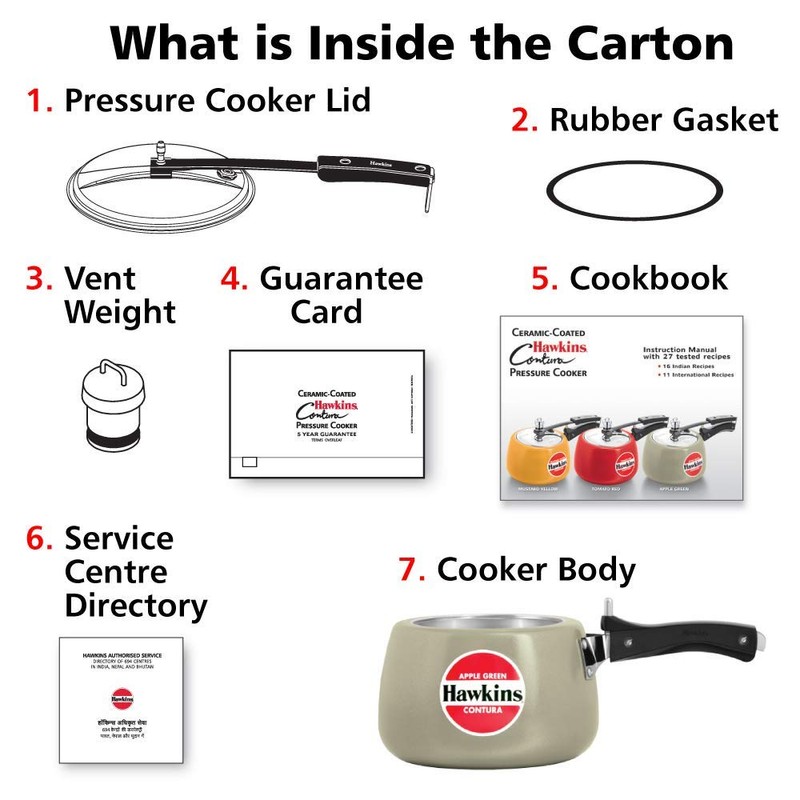 Hawkins Ceramic Coated Contura Pressure Cooker, 3 L, Apple Green