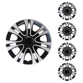 Cavonsen Hubcap Wheel Cover Replacement R16 Wheel Rim Cover Snap On Hub Caps Kit Universal Compatible with Sedan、Truck、SUV、Coupe -Set of 4 （Black-Silver，16 inch）