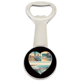 Topsail Island North Carolina Travel Souvenir Destination Heart Shape Design Magnetic Bottle Opener Single