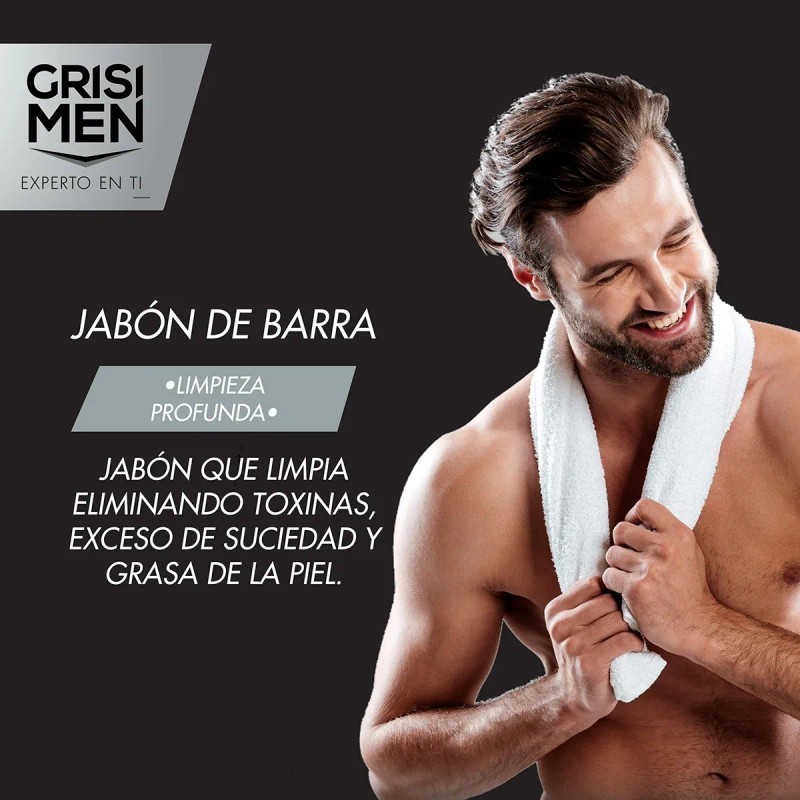 Jabón Barra Grisi Men Carbón Activado 125g