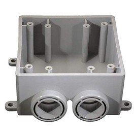 Weatherproof Box, 2Gang, PVC, 36.3 cu. in
