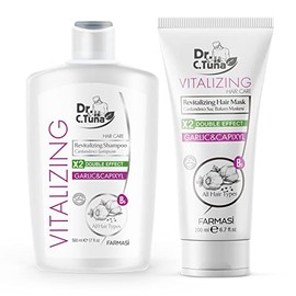 FARMASI Dr. C. Tuna Vitalizing Garlic Shampoo and Hair Mask - Natural Treatment for Hair Growth, Prevents Loss, Stimulates Growth with Capixyl