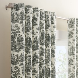 Waverly 15402052084OYX Floral Window Curtain, 52" x 84", Onyx