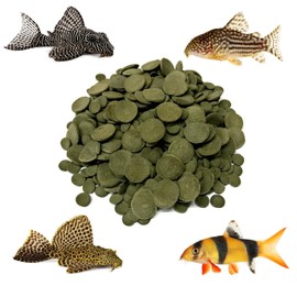BIG KAHUNA TROPICAL FISH Mixed 8 mm and 12 mm Algae Wafer - Sinking Algae Wafers That Provides Balanced Diet for Plecos, Snails, Cory Cats, Catfish, Shrimp, and Crayfish (8 Ounce)