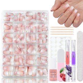 Virellay 360 Pieces Gradient False Nails (Short Square Gradient, 360 Pieces)