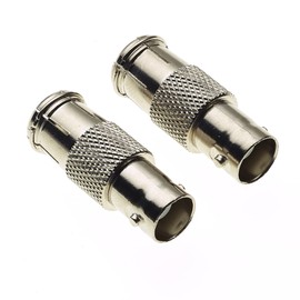BNC Socket To TV Coax Female Plug Adaptor, 50 Ohm, Nickel Plated Brass Body - Female Jack Adapter, Coax Adaptor 2, Coaxial Adapters For Wi-Fi Radios External Antenna Connector - Pack Of 2