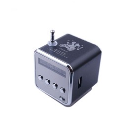 Digital FM Radio, Riloer Portable Wireless Mini Speaker MP3 Music Player for Fishing Traveling Camping Cycling, with USB Port/TF Slot/3.5mm Interface, Black