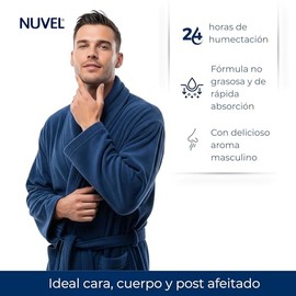Nuvel For Men Crema Hidratante para Hombre con Aloe Vera y Vitamina E | Crema Facial y Corporal No Grasosa | Ideal para Cara, Cuerpo y Después de Afei